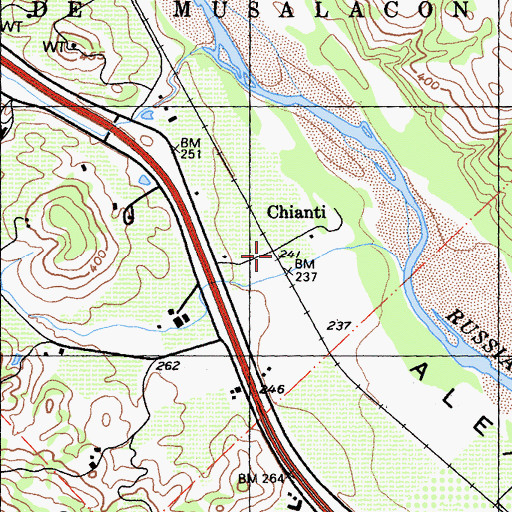 Topographic Map of Chianti, CA