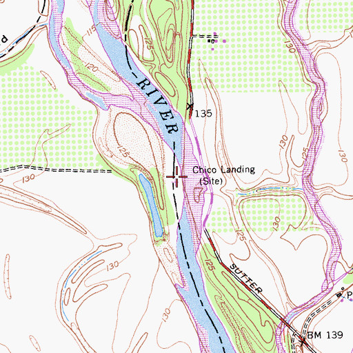 Topographic Map of Chico Landing, CA