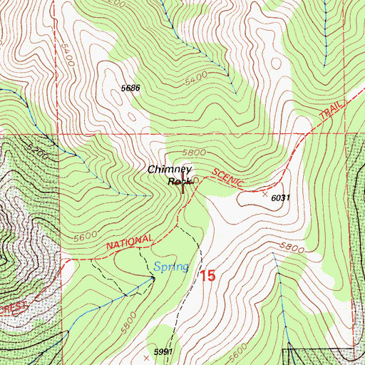 Topographic Map of Chimney Rock, CA