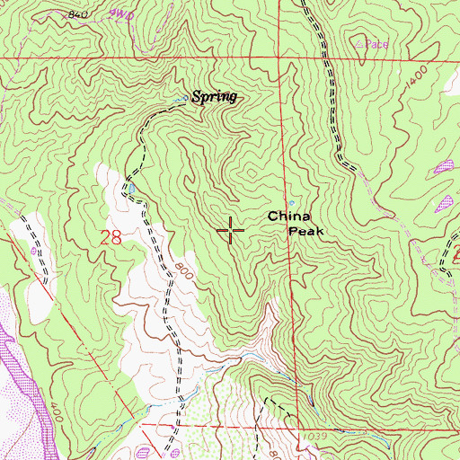 Topographic Map of China Peak, CA