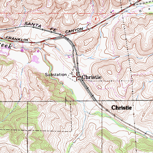 Topographic Map of Christie, CA