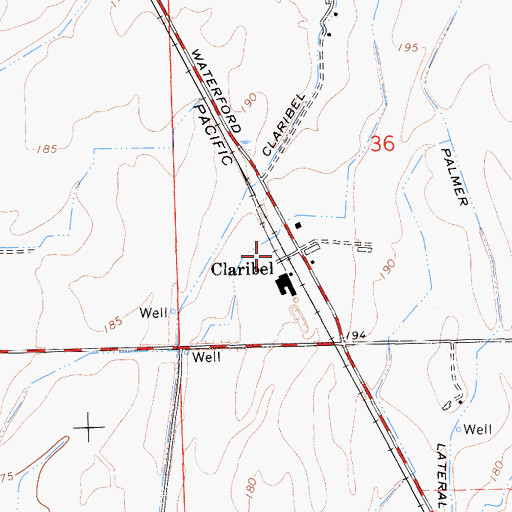Topographic Map of Claribel, CA