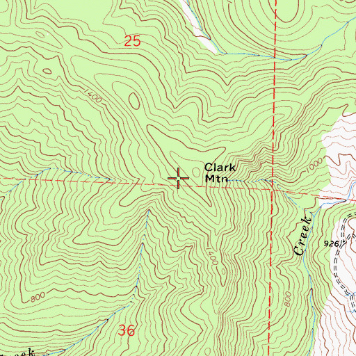 Topographic Map of Clark Mountain, CA