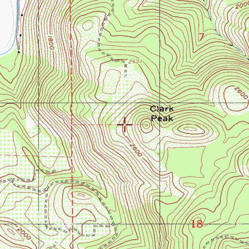 Topographic Map of Clark Peak, CA