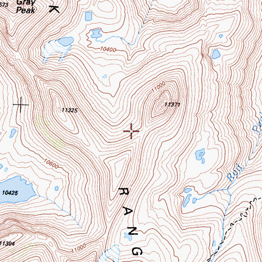 Topographic Map of Clark Range, CA