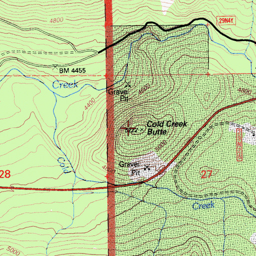 Topographic Map of Cold Creek Butte, CA
