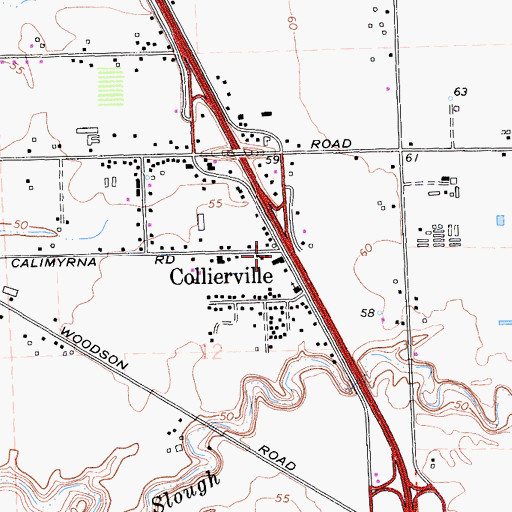 Topographic Map of Collierville, CA
