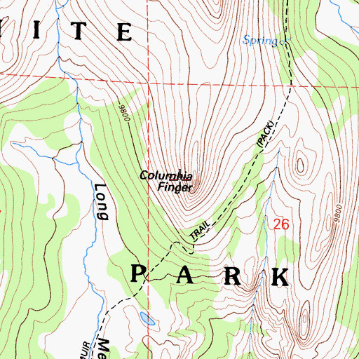 Topographic Map of Columbia Finger, CA
