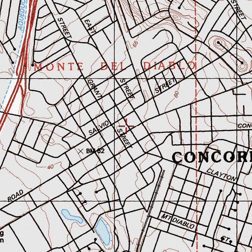 Topographic Map of Concord, CA