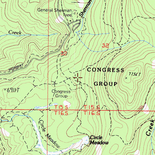 Topographic Map of Congress Group, CA