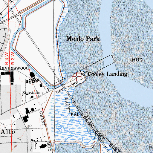 Topographic Map of Cooley Landing, CA