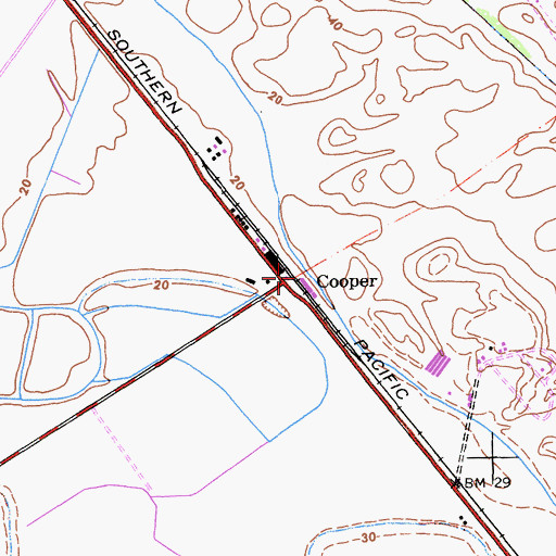 Topographic Map of Cooper, CA