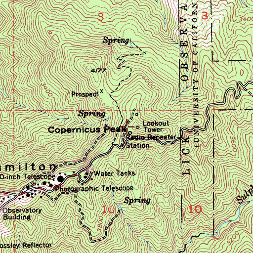 Topographic Map of Copernicus Peak, CA
