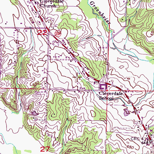 Topographic Map of Cloverdale Division, AL