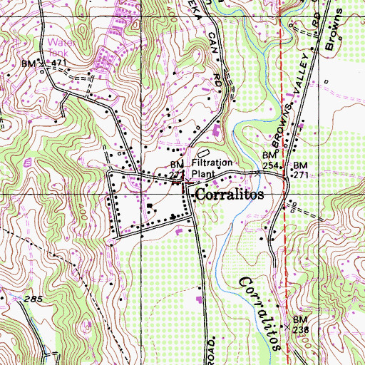 Topographic Map of Corralitos, CA