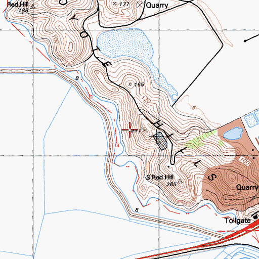 Topographic Map of Coyote Hills, CA