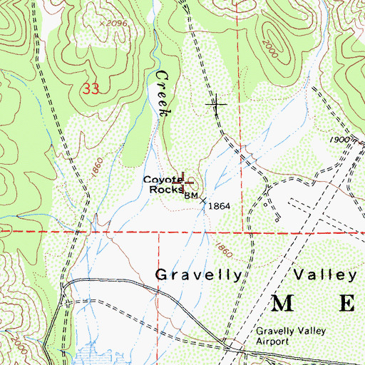 Topographic Map of Coyote Rocks, CA