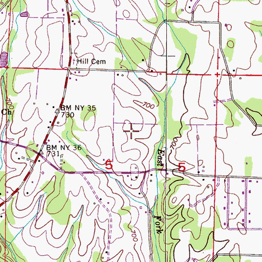 Topographic Map of Killen Division, AL