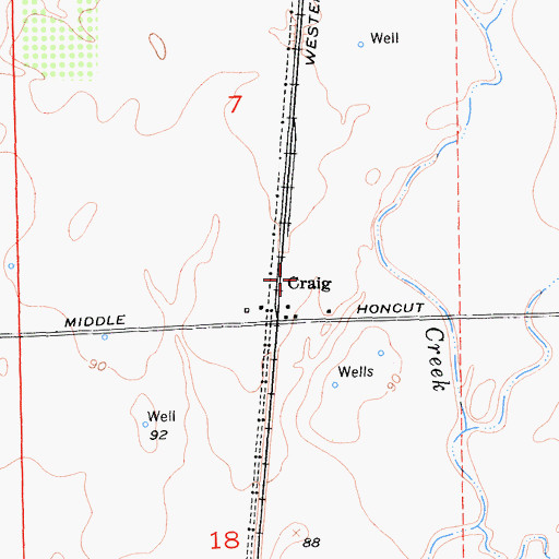 Topographic Map of Craig, CA