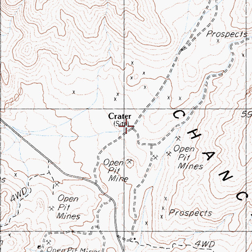 Topographic Map of Crater, CA