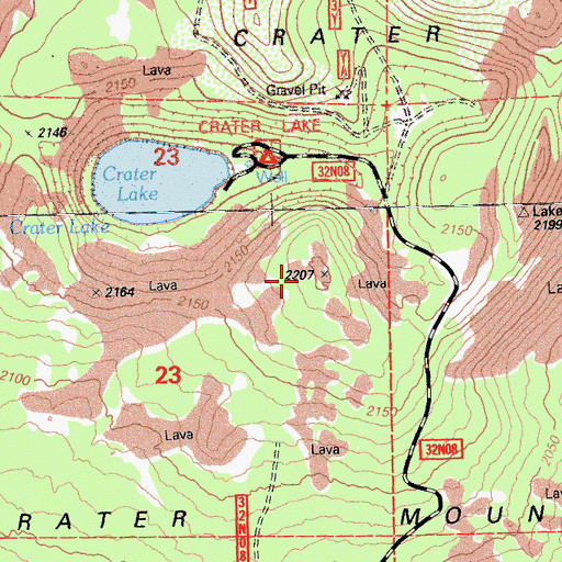Topographic Map of Crater Mountain, CA