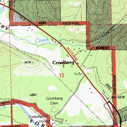 Topographic Map of Cromberg, CA