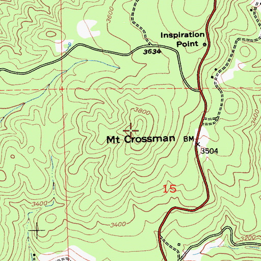 Topographic Map of Mount Crossman, CA