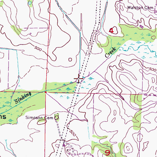 Topographic Map of Oakland Division, AL