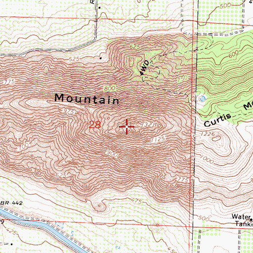 Topographic Map of Curtis Mountain, CA
