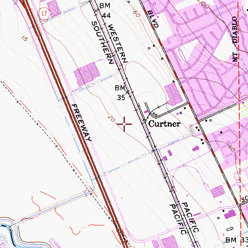 Topographic Map of Curtner, CA