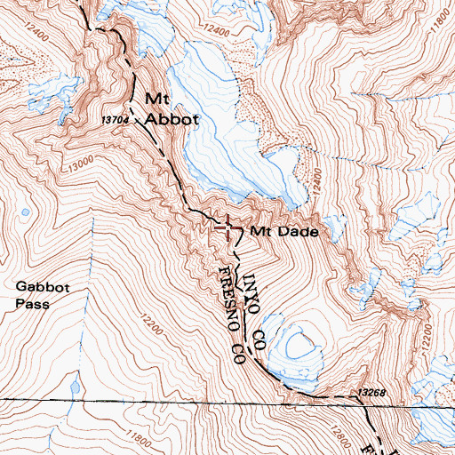 Topographic Map of Mount Dade, CA