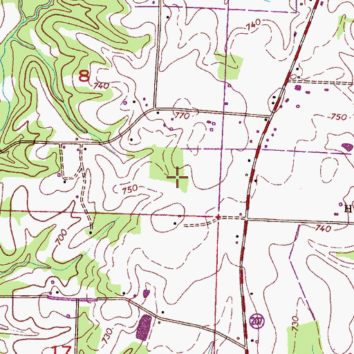Topographic Map of Rogersville Division, AL
