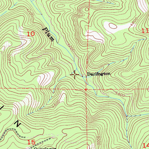 Topographic Map of Darlington, CA