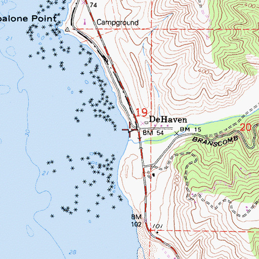 Topographic Map of DeHaven, CA