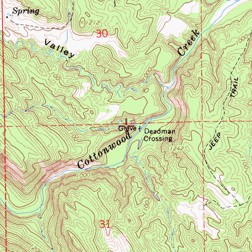 Topographic Map of Deadman Crossing, CA