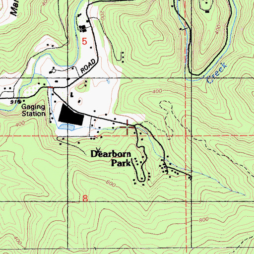 Topographic Map of Dearborn Park, CA
