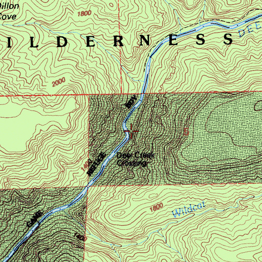 Topographic Map of Deer Creek Crossing, CA