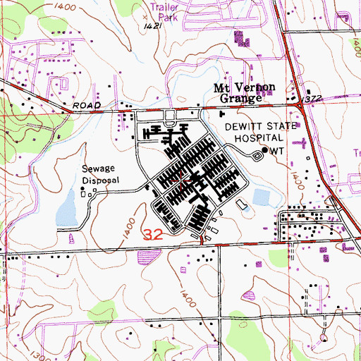 Topographic Map of Dewitt State Hospital (historical), CA