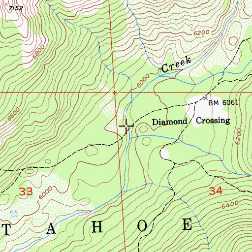 Topographic Map of Diamond Crossing, CA