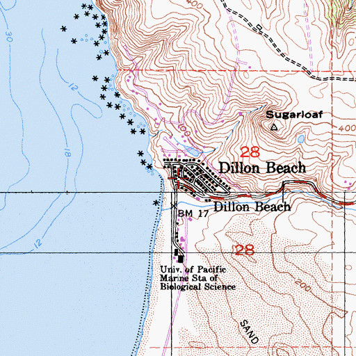 Topographic Map of Dillon Beach, CA