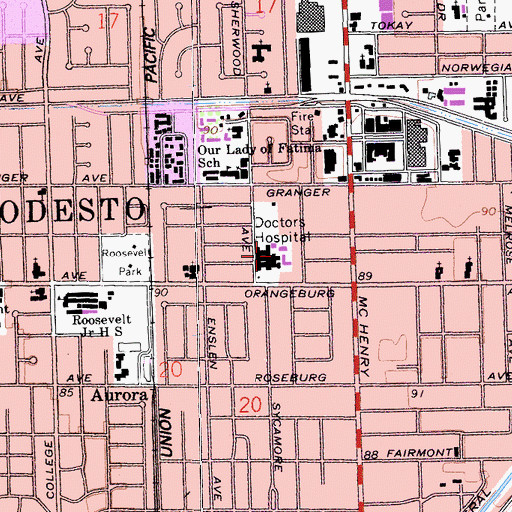 Topographic Map of Doctors Medical Center, CA