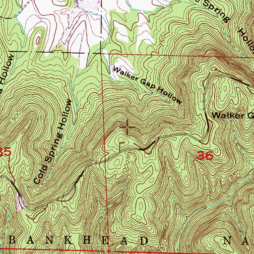 Topographic Map of Mount Hope Division, AL