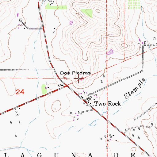 Topographic Map of Dos Piedras, CA