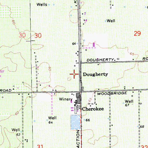 Topographic Map of Dougherty, CA