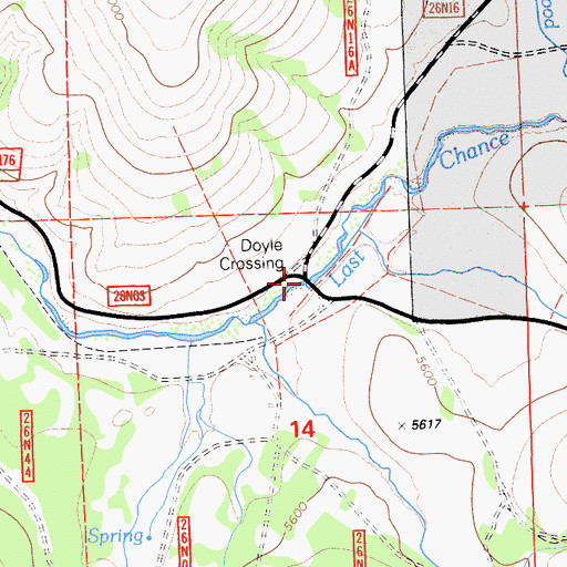 Topographic Map of Doyle Crossing, CA