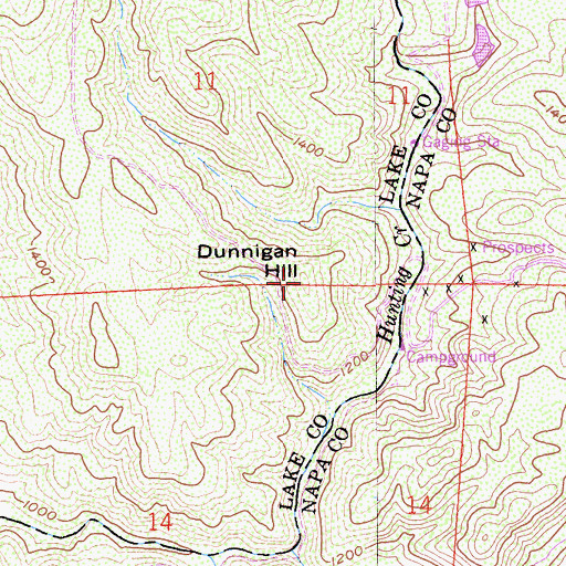 Topographic Map of Dunnigan Hill, CA