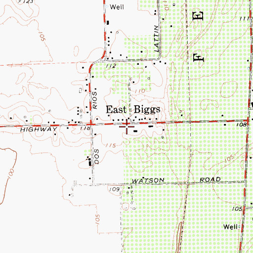 Topographic Map of East Biggs, CA