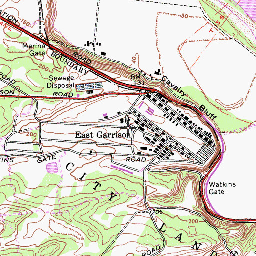 Topographic Map of East Garrison, CA