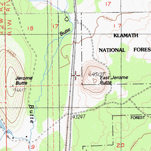 Topographic Map of East Jerome Butte, CA