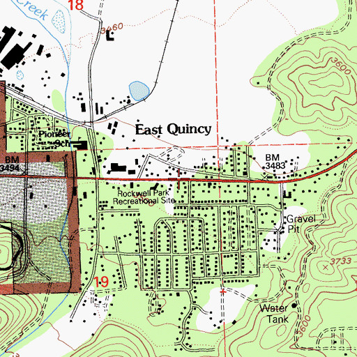 Topographic Map of East Quincy, CA
